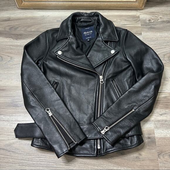 Madewell Ultimate Leather Motorcycle Jacket sz XS - Picture 2 of 9